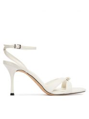 Aldo Sandały Leesia 14298002 Biały. Białe sandały damskie Aldo, bez wzorów, ze skóry, bez obcasa, na szpilce, bez zapięcia. Za 399.99 zł.