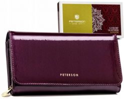 Portfel skórzany Peterson PTN 421077-SH fioletowy. Fioletowe portfele damskie Peterson, ze skóry. Za 153.99 zł.