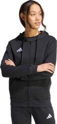 Adidas Bluza damska adidas Entrada 26 Full Zip Hoodie czarna KF5939 L. Czarne bluzy damskie Adidas, l, bez wzorów, bez ramiączek, bez kaptura. Za 195.90 zł.