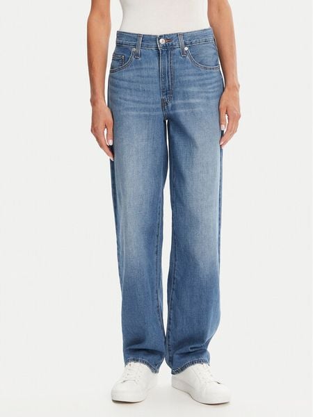 Levi's® Jeansy Dad A3494-0057 Niebieski Baggy Fit. Niebieskie jeansy damskie bez wzorów, z bawełny. Za 279.99 zł.