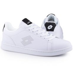Buty męskie sportowe trampki Lotto BURGAS. Białe buty sportowe męskie Lotto, bez wzorów, casualowe, bez zapięcia. Za 129.00 zł.