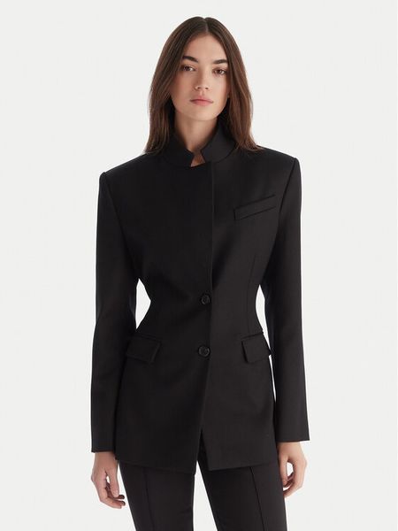 PINKO Marynarka Fausta 106098 A306 Czarny Regular Fit. Czarne marynarki i żakiety damskie Pinko, bez wzorów, z wełny, bez kołnierzyka, bez ramiączek. Za 2,189.00 zł.