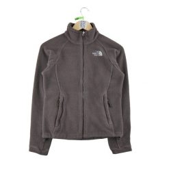 Second life - Damska brązowa kurtka polarowa TNF - Stan bardzo dobry. Brązowe kurtki sportowe damskie The North Face, m, bez wzorów, z polaru, bez ramiączek, bez kaptura, trekkingowe. Za 170.36 zł.
