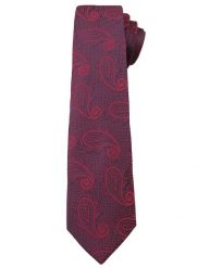 Bordowy Elegancki Krawat Męski -ALTIES- 6 cm, Paisley, Łezka. Czerwone krawaty i muchy Alties, bez wzorów, z tkaniny, eleganckie. Za 49.00 zł.