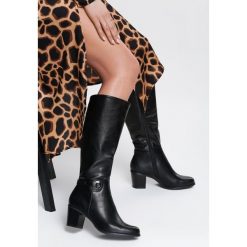 Czarne Kozaki Manda. Czarne kozaki damskie Renee, na zimę, z aplikacjami, z dzianiny, bez obcasa, na obcasie, bez zapięcia. Za 159.99 zł.