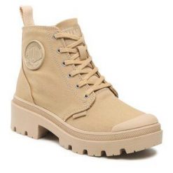 Trapery Palladium. Brązowe trapery damskie Palladium, bez zapięcia. Za 319.99 zł.