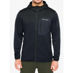Bluza polarowa męska Columbia Tall Heights Hooded Grid Fleece Full Zip. Czarne bluzy sportowe męskie Columbia, m, bez wzorów, z polaru, bez kaptura, trekkingowe. Za 415.79 zł.