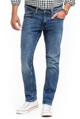 MUSTANG VEGAS MĘSKIE SPODNIE JEANSOWE DENIM BLUE 1014037 5000 583. Niebieskie spodnie materiałowe męskie Mustang, bez wzorów, z denimu. Za 199.99 zł.