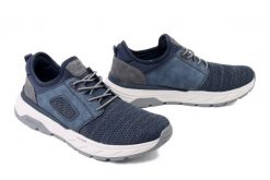 RIEKER 06150-14 blue, półbuty męskie. Niebieskie półbuty męskie Rieker, bez wzorów, bez obcasa, bez zapięcia. Za 399.90 zł.