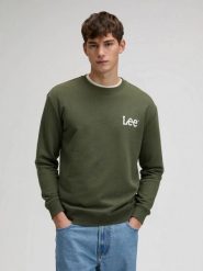 MESKA BLUZA LEE WOBBLY LEE SWS LICHEN OLIVE 112376437. Zielone bluzy męskie Lee, m, bez wzorów, bez ramiączek, bez kaptura. Za 129.99 zł.