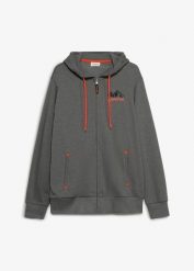 Bluza z kapturem, regular fit. Niebieskie bluzy sportowe męskie bonprix, l, bez wzorów, z bawełny, z kapturem. Za 129.99 zł.