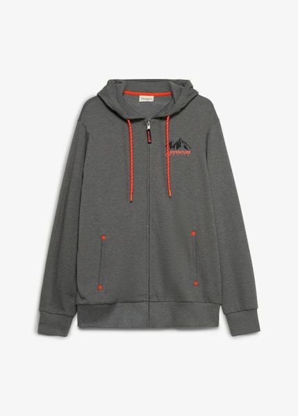 Bluza z kapturem, regular fit. Niebieskie bluzy sportowe męskie bonprix, l, bez wzorów, z bawełny, z kapturem. Za 129.99 zł.