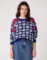 WRANGLER ALPINE RAINBOW KNIT DAMSKI SWETER KLASYCZNY ESTATE BLUE W8N5QCX09 112132406. Niebieskie swetry nierozpinane damskie Wrangler, s, bez wzorów, klasyczne, bez kołnierzyka, bez ramiączek. Za 169.99 zł.