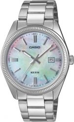 Zegarek Casio Męski DATE - SILVER (38,5 mm). Szare zegarki męskie Casio, bez wzorów. Za 252.99 zł.