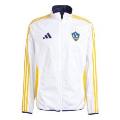 Kurtka odwracalna LA Galaxy Anthem 2025/26. Białe kurtki męskie Adidas, bez wzorów, eleganckie, bez kaptura. W wyprzedaży za 444.25 zł.