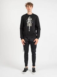 Les Hommes Bluza | LLH421-758P | Round Neck Sweater | Mężczyzna | Czarny. Czarne bluzy męskie Les Hommes, m, bez wzorów, z bawełny, bez ramiączek, bez kaptura. W wyprzedaży za 459.00 zł.
