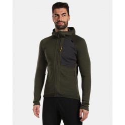 Męska bluza z kapturem Kilpi MERINI-M. Zielone bluzy męskie Kilpi, l, bez wzorów, z wełny, sportowe, bez ramiączek, z kapturem. Za 525.33 zł.