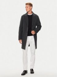 Tommy Hilfiger Płaszcz wełniany MW0MW36611 Szary Regular Fit. Szare płaszcze męskie Tommy Hilfiger, na zimę, m, bez wzorów, z wełny, bez kołnierzyka, bez kaptura. Za 1,799.00 zł.