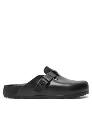 Birkenstock Klapki Boston 127103 Czarny. Czarne klapki damskie Birkenstock, bez wzorów, z tworzywa sztucznego, bez obcasa, bez zapięcia. Za 299.99 zł.