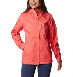 Kurtka Sportowa Z Kapturem Damska Columbia Pouring Adventure. Czerwone kurtki sportowe damskie Columbia, m, bez wzorów, z tkaniny, bez ramiączek, z kapturem. Za 396.99 zł.