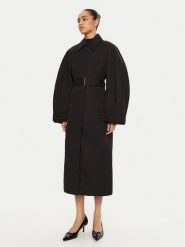 JACQUEMUS Trencz 24E241CO051 Czarny Regular Fit. Czarne płaszcze damskie JACQUEMUS, bez wzorów, z bawełny, bez kołnierzyka, bez kaptura. Za 4,429.00 zł.