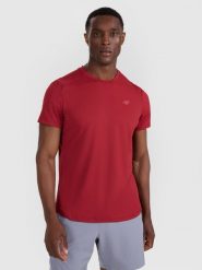 4F Koszulka treningowa szybkoschnąca męska - czerwona XXL. Czerwone t-shirty męskie 4F, m, bez wzorów, z elastanu, bez kołnierzyka, bez ramiączek. Za 129.99 zł.