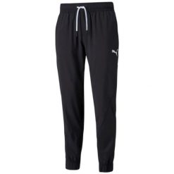 Spodnie Dresowe Sportowe Męskie Puma Train Vent Woven. Czarne spodnie sportowe męskie Puma, m, bez wzorów, z dresówki, do piłki nożnej. Za 176.99 zł.