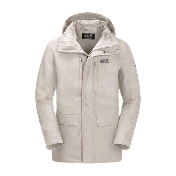 Dwuwarstwowa Kurtka Damska West Coast. Białe kurtki sportowe damskie Jack Wolfskin, m, bez wzorów, z materiału, bez ramiączek, z kapturem, trekkingowe. Za 755.99 zł.