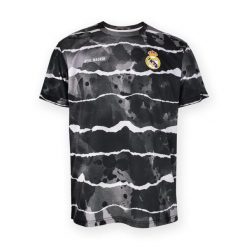 Nowoczesna szara koszulka treningowa z wzorem fal - M. Szare bluzki damskie REAL MADRID, m, bez wzorów, sportowe, bez kołnierzyka, bez ramiączek. W wyprzedaży za 163.10 zł.