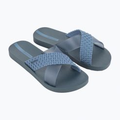 Klapki damskie Ipanema Sense Slide. Niebieskie klapki damskie Ipanema, bez wzorów, bez obcasa, bez zapięcia. Za 69.99 zł.