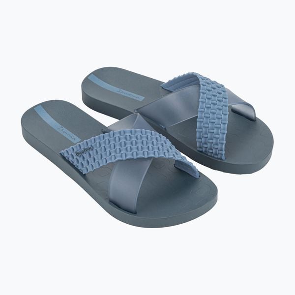 Klapki damskie Ipanema Sense Slide. Niebieskie klapki damskie Ipanema, bez wzorów, sportowe, bez obcasa, bez zapięcia. Za 69.99 zł.