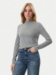 Tommy Hilfiger Sweter WW0WW51383 Szary Slim Fit. Szare swetry nierozpinane damskie Tommy Hilfiger, xxs, bez wzorów, bez kołnierzyka, bez ramiączek. Za 409.99 zł.