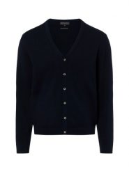 Finshley & Harding Męski kardigan z zawartością kaszmiru Mężczyźni Bawełna niebieski jednolity, S. Niebieskie swetry męskie Finshley & Harding, m, bez wzorów, z bawełny, bez kołnierzyka, bez ramiączek. Za 349.95 zł.