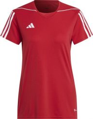 Koszulka damska adidas Tiro 23 League Jersey czerwona HT6549 XS. Czerwone bluzki damskie Adidas, xs, bez wzorów, z jersey, bez kołnierzyka, bez ramiączek. Za 111.93 zł.