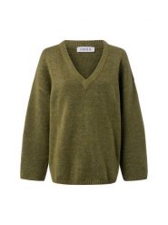 EDITED sweter z dzianiny - Urielle Kobiety zielony, 36. Zielone swetry nierozpinane damskie Edited, bez wzorów, z dzianiny, bez kołnierzyka, bez ramiączek. Za 179.95 zł.