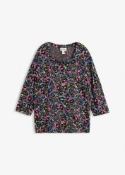 Koszulka oversize z mieszanki bawełny. Zielone bluzki damskie bonprix, bez wzorów, z bawełny, bez kołnierzyka, bez ramiączek. Za 109.99 zł.