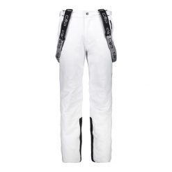 Spodnie narciarskie softshell CMP. Białe spodnie sportowe męskie CMP, m, bez wzorów, z softshellu, narciarskie. Za 537.85 zł.