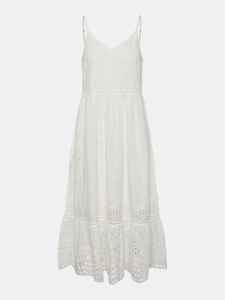 YAS Sukienka letnia Luma 26032686 Biały Regular Fit. Białe sukienki damskie YAS, na lato, s, bez wzorów, z bawełny, bez kołnierzyka, bez ramiączek. Za 349.99 zł.
