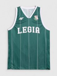 4F Koszulka lifestyle z sezonu 2024/25 uniseks 4F x Legia Warszawa - zielona S. Zielone koszulki sportowe męskie 4F, l, bez wzorów, z dzianiny, bez ramiączek, na fitness i siłownię. Za 219.99 zł.