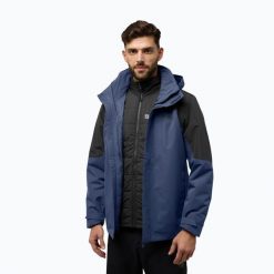 Kurtka 3w1 męska Jack Wolfskin Romberg 3In1. Niebieskie kurtki męskie Jack Wolfskin, m, bez wzorów, sportowe, bez kaptura. Za 1,129.00 zł.