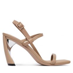 Sandały United Nude. Brązowe sandały damskie United Nude, bez wzorów, bez obcasa, na słupku, bez zapięcia. Za 1,159.00 zł.