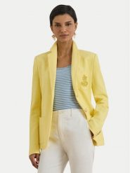 LAUREN RALPH LAUREN Marynarka 200797305031 Żółty Slim Fit. Żółte marynarki i żakiety damskie Lauren Ralph Lauren, bez wzorów, z bawełny, bez kołnierzyka, bez ramiączek. Za 1,499.00 zł.