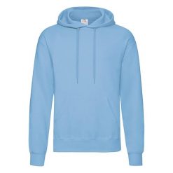 Bluza Fruit Of The Loom Classic Hooded Adult Blue Cielo. Białe bluzy damskie fruit of the loom, na zimę, bez wzorów, klasyczne, bez ramiączek. Za 185.99 zł.