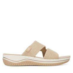 Klapki Jana. Brązowe klapki damskie Jana, bez wzorów, bez obcasa, bez zapięcia. Za 199.99 zł.