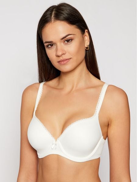 Triumph Biustonosz z fiszbiną Perfectly Soft 10131358 Biały. Białe biustonosze Triumph, bez wzorów, z syntetyku. Za 126.00 zł.