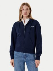 Tommy Hilfiger Bluza Script WW0WW45742 Granatowy Regular Fit. Niebieskie bluzy damskie Tommy Hilfiger, m, bez wzorów, z bawełny, bez ramiączek, bez kaptura. Za 449.99 zł.