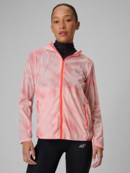 4F Kurtka do biegania damska - różowa XL. Czerwone kurtki sportowe damskie 4F, l, bez wzorów, bez ramiączek, bez kaptura, do biegania. Za 349.99 zł.