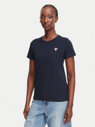 Guess Jeans T-Shirt W4YI10 J1314 Granatowy Regular Fit. Niebieskie t-shirty damskie Guess Jeans, xs, z aplikacjami, z bawełny, bez kołnierzyka, bez ramiączek. Za 129.99 zł.