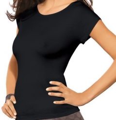 Babell Koszulka damska Kiti czarna r. 2XL. Czarne bluzki damskie Babell, xl, bez wzorów, bez kołnierzyka, bez ramiączek. Za 81.29 zł.