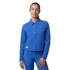 Damska letnia wierzchnia koszula kolarska gravel Kolarstwo Siroko Emberly-W Blue. Niebieskie koszule damskie SIROKO, xs, bez wzorów, z materiału, bez kołnierzyka, bez ramiączek. Za 381.00 zł.